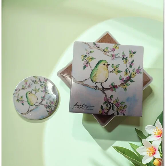 Bird Tumbler Set – Tumbler, Coaster, Car Coaster by Angie Bryan Creations - Picture 5 of 13